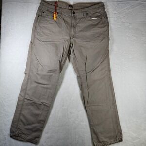 Ridgecut Toughwear Work Pants Mens 42x34 Khaki‎ Utility Carpenter Cotton Nylon